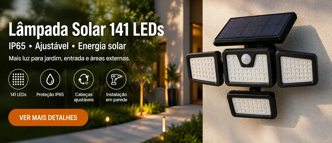 Lâmpada Solar de Jardim 141 LEDs IP65