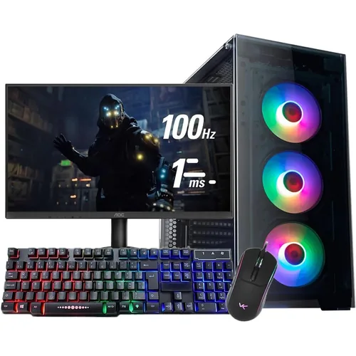 Pc Gamer Ryzen 5 5600gt 16Gb Ram Nvme 500gb Monitor 21,5 100Hz Teclado e Mouse Gamer