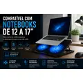 Imagem 4 de Suporte para Notebook com Cooler Duplo, 8 Níveis de Ajuste e USB Extra para Notebooks até 17"