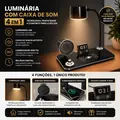 Imagem 2 de Luminária de Mesa 4 em 1 com Caixa de Som